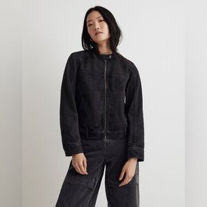 Denim Motorcycle Jacket in Lunar Wash